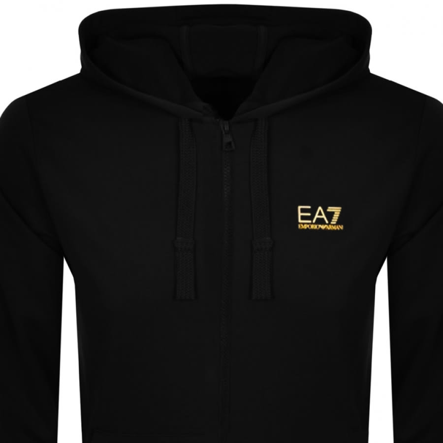 Alternative Image for ProductEA7 Emporio Armani Full Zip Logo Hoodie Black2